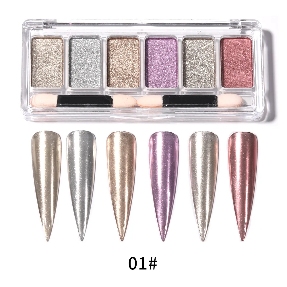 Nail Supplies Air Cushion Pen Nail Pigment Magic Titanium Powder Price Mermaid Aurora Metallic Mirror Chrome Powder