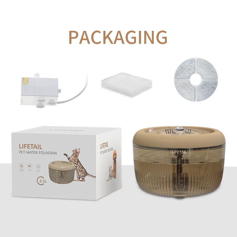 usb cable operated cat water fountain automatic pet dog cat water fountain 2.5L  automatic circulating water pet dispenser