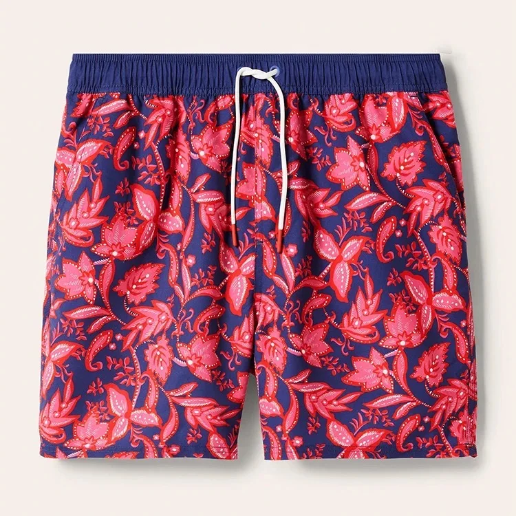 Sustainable Repreve 4 Way Stretch Men Boardshorts With Pockets Elastic Waist With Drawstring Swim Trunks