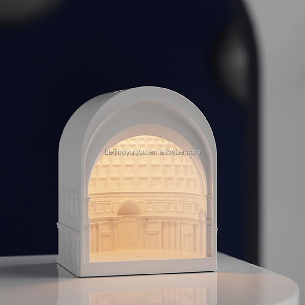 Designer Pantheon Cement Line Control Table Lamp Unique Luxury Warm Light Bedside Lamp LED DC Modem Gray Concrete Modern DC 5V