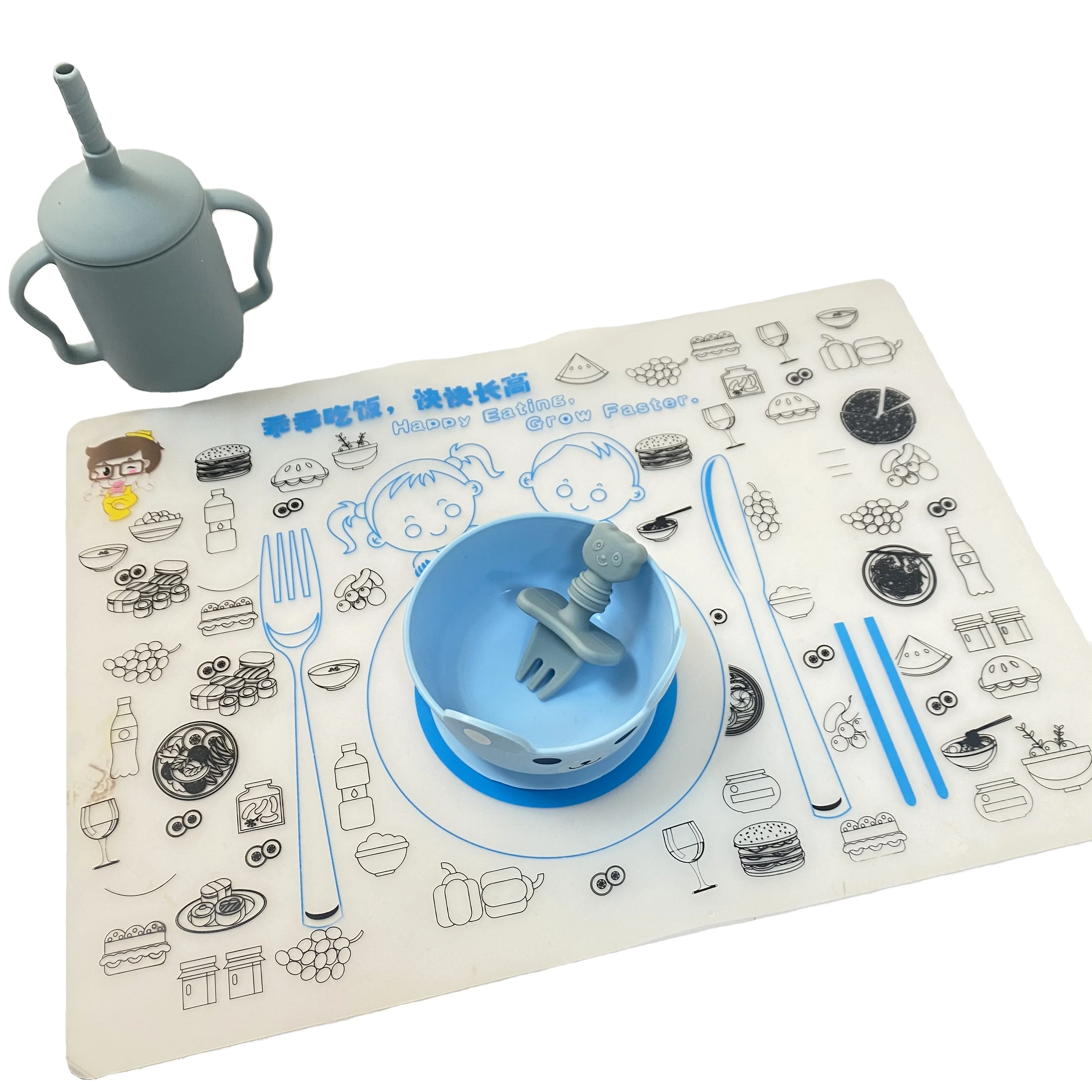 Kids Dining Table Place Mat Baby Silicone  Placemat Painting washable placemats High temperature and oil resistant mat
