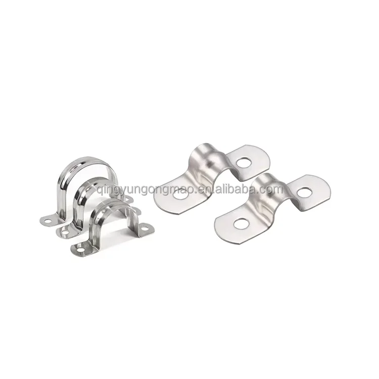 304 Stainless Steel U Shaped Rigid Pipe Strap Saddle Clamp for Fixed Pipeline Hose