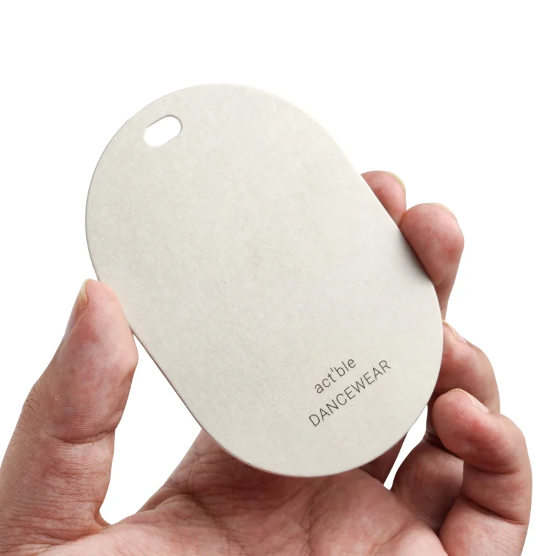 Luxury Customized Logo Grey Cotton Paper Round Paper Hang Tags for Clothing with Logo Printing and String