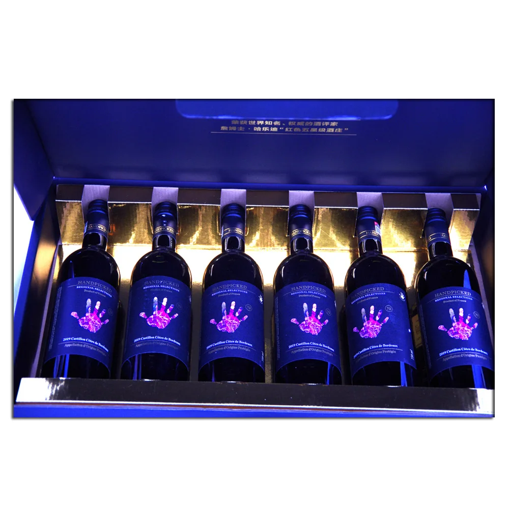 handle corrugated 3/4/5/6 Bottle box red wine champagne spirit whisky gin tonic vodka brandy mailer shipping box