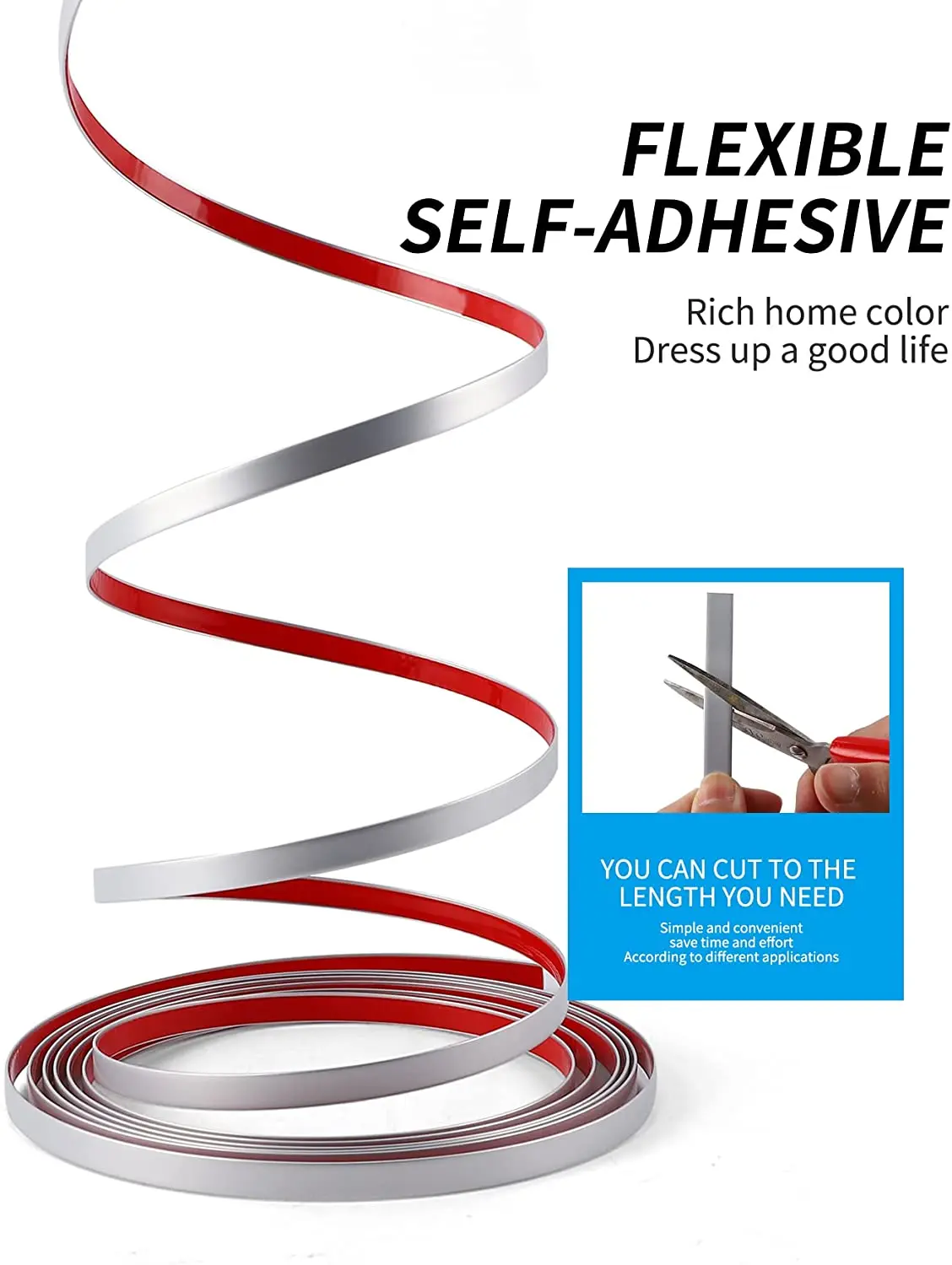 Factory direct sales Pvc flexible Self-adhesive  edge moulding trim strip for furniture  home office hotel DIY decor