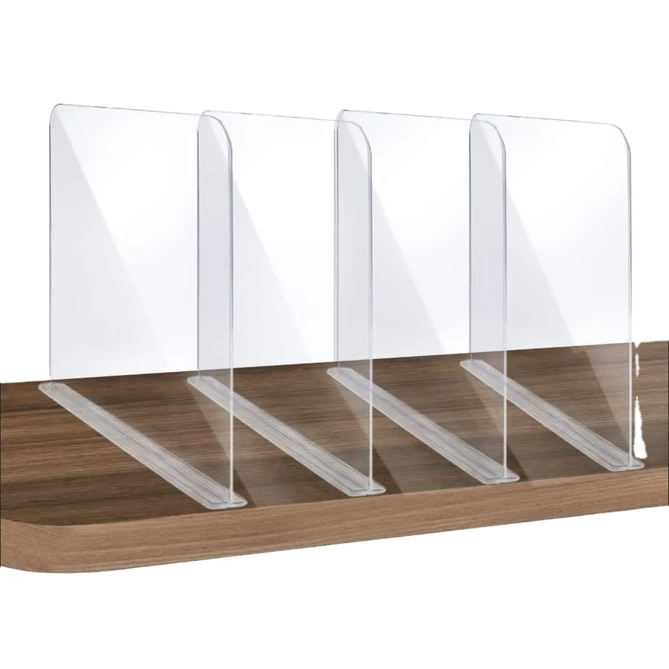 Clear Acrylic Shelf Dividers Closets Shelf Closet Separator for Wood Closet