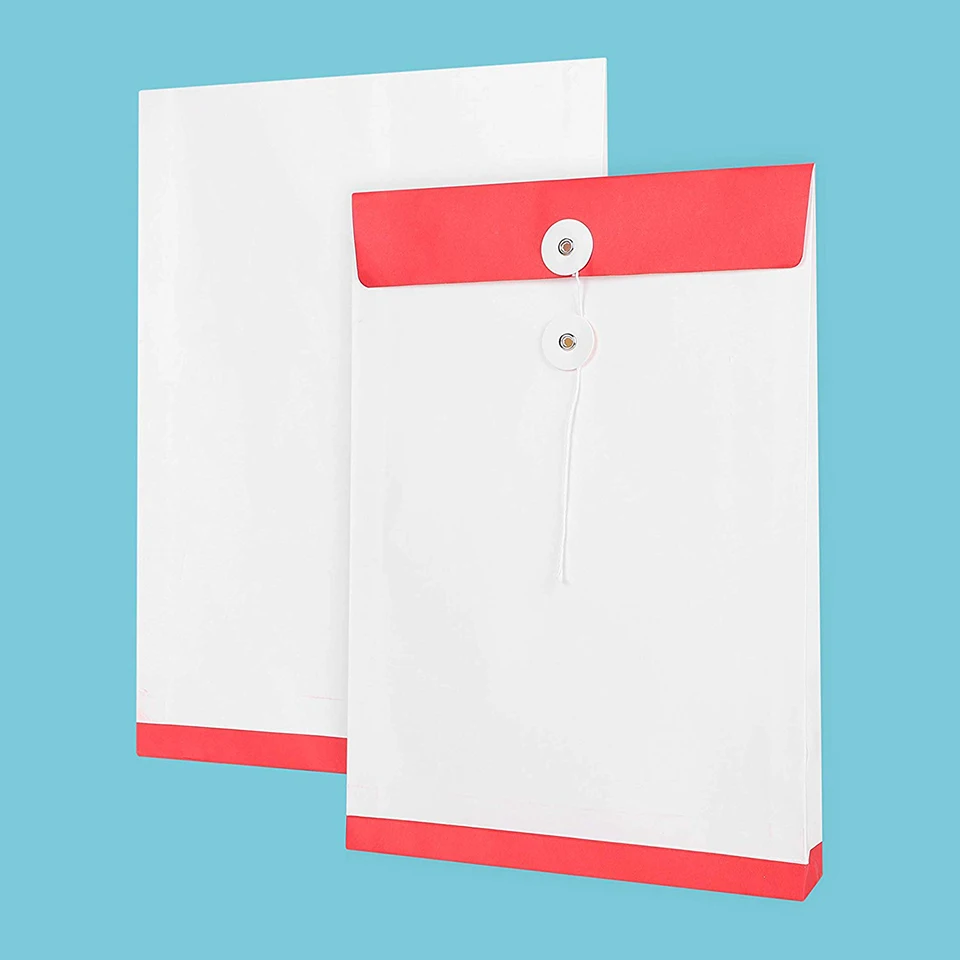 Custom A4 A5 A6 Size String and Button Documents Organizer Envelopes Colorful Printed Envelope File Folder