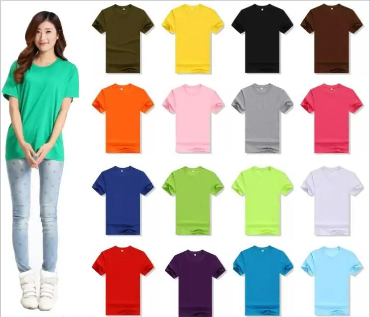 
Custom O-neck printing cotton blank T-shirt for women and men 