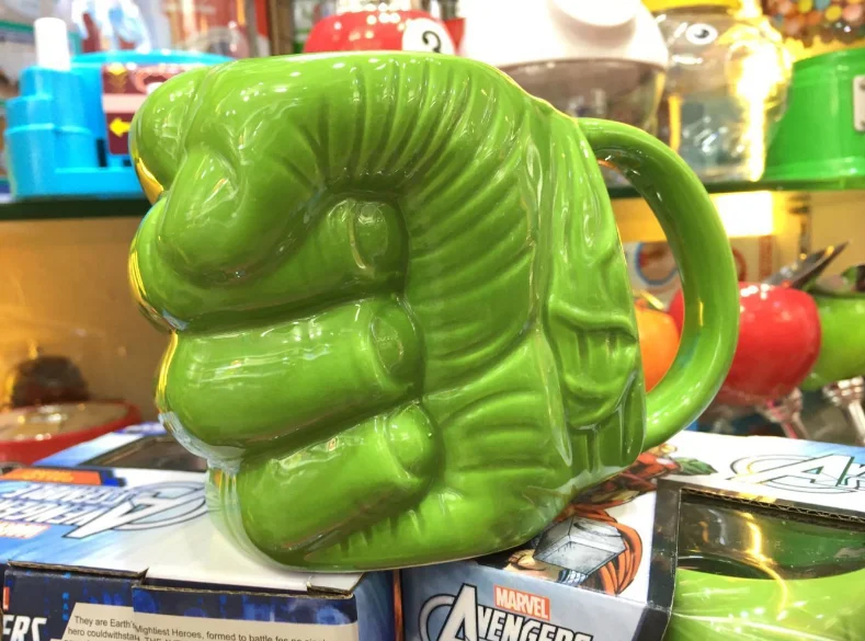 
Custom Unique Cartoon Ceramic Porcelain Hulk Shaped 3D Mug Coffee Cup 