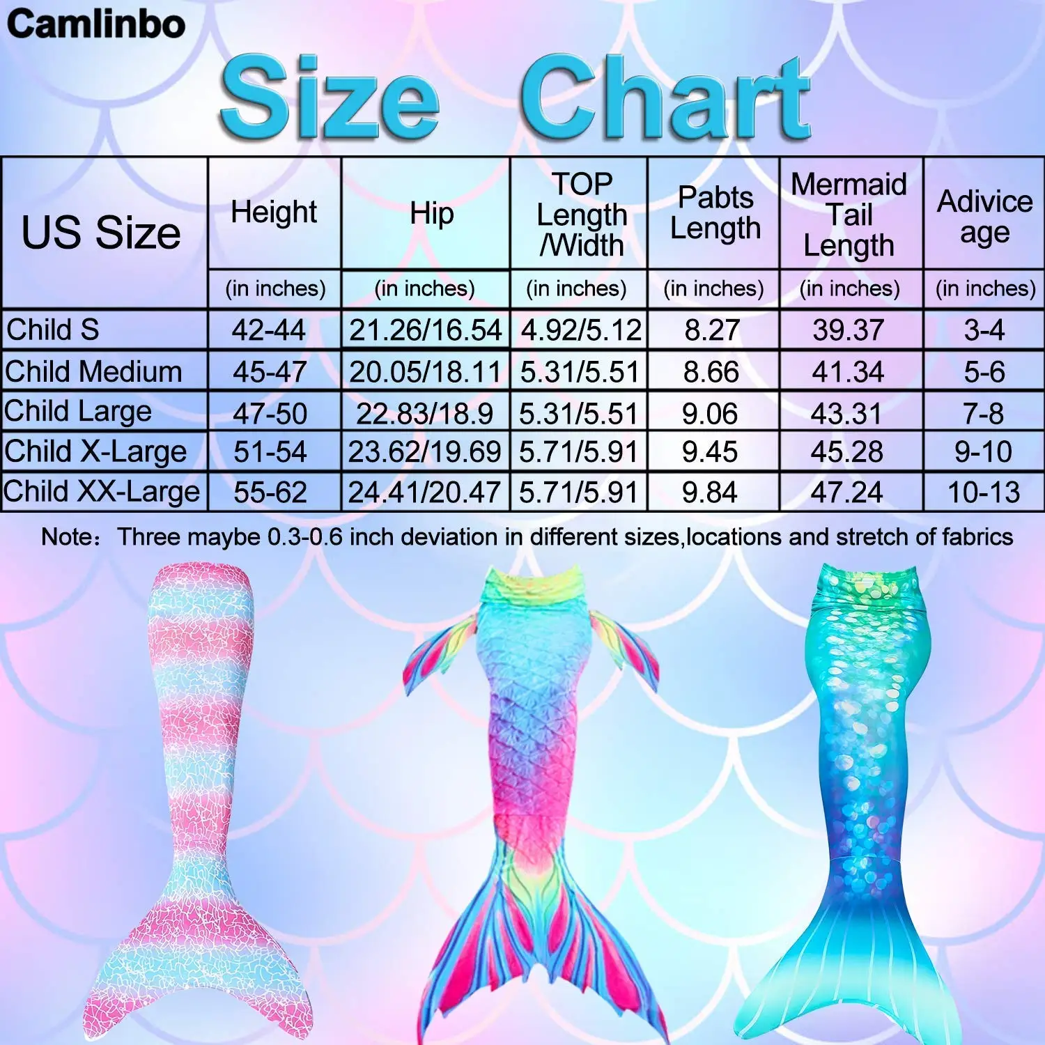 Girls Swimsuits Mermaid for Swimming Mermaid Costume Bikini Set for Big Girls Birthday Gift 3-12 Years