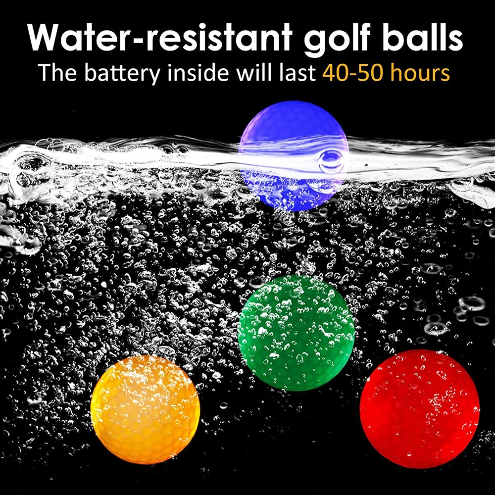 Night Sports Super Bright Branded Custom Luminous Novelty Blank Colorful Driving Range Golf Balls Logo