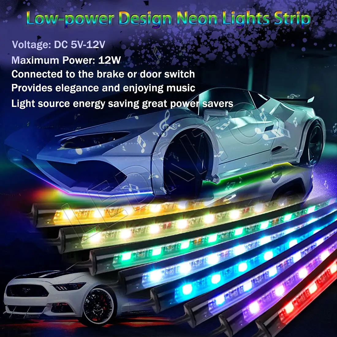 Rgbic) Светодиодная лента с usb-питанием Гибкая Underglow автомобиля полосы света rgb App управление течет цвет RGB интерьер Led светодиодные