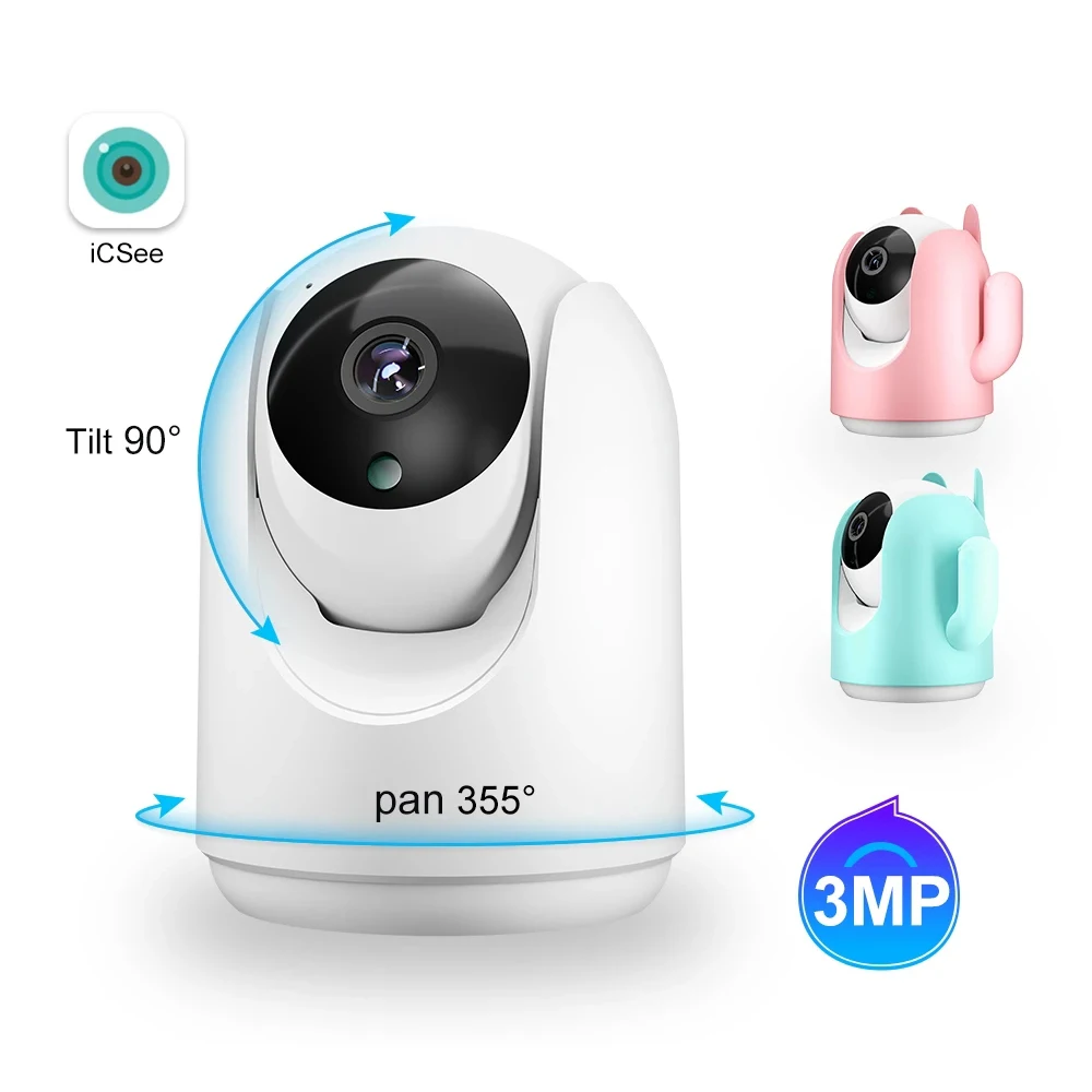 PTZ мини IP-камера с автоматическим отслеживанием умная домашняя камера безопасности корпус кошкой для помещений 3 Мп Wi-Fi