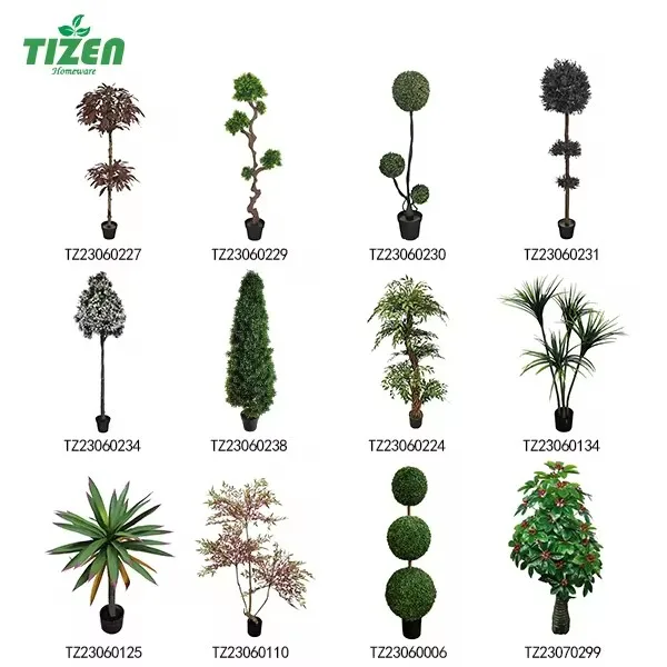 Popular Product Realistic Plant Fake Artificial Green Tree Potted Bonsai For Indoor Outdoor Decoration