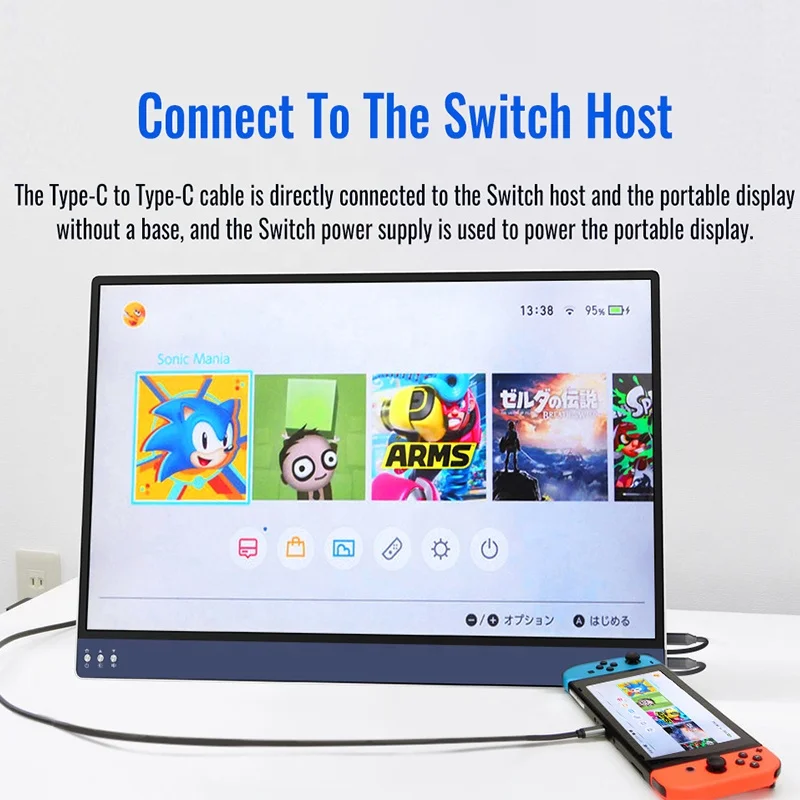 Factory wholesale 1080P 13.3 inch full viewing angle IPS with MiniHD-MI interface for portable gaming monitor ps4