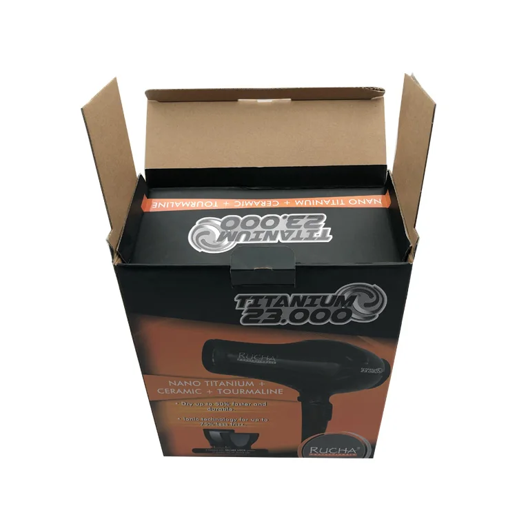 
Профессиональная фабричная популярная простая коричневая коробка для фена из гофрированного картона 