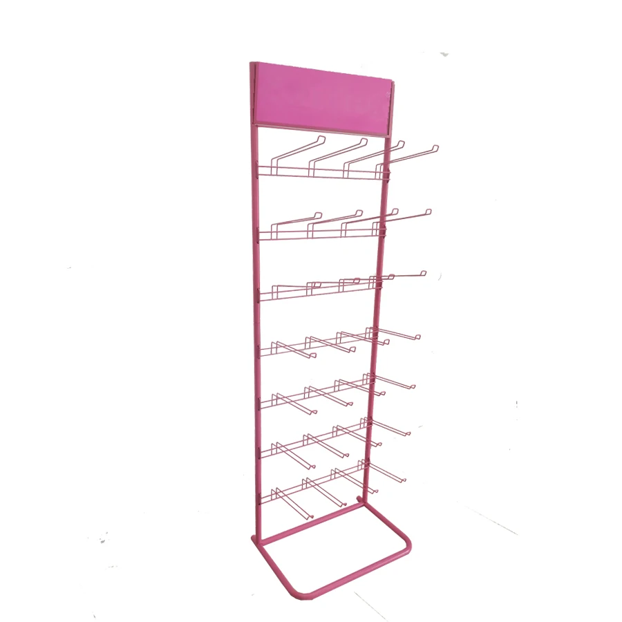 supermarket shop retail store metal display rack wire hook hanging for package candy and nuts display stand
