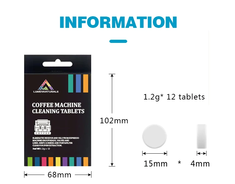 Automatic Coffee Machine Cleaning Detergent Tablets remove coffee oils and residues cleaner coffee machine cleaning tablet OEM
