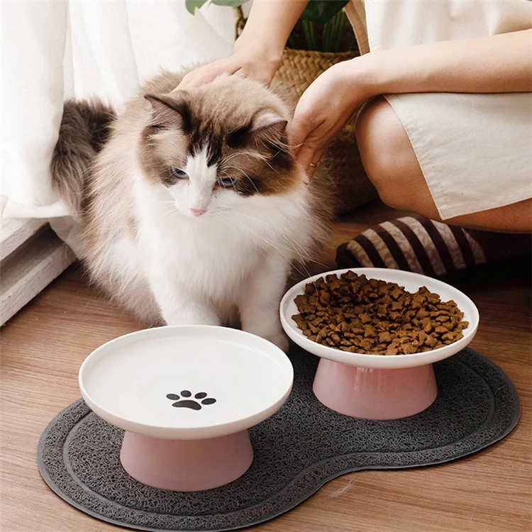 Wholesale Neck Guard Easy Clean Luxury Cat Bowl Ceramic Cat Bowl Elevated Ceramic Elevated Cat Bowl Ceramic