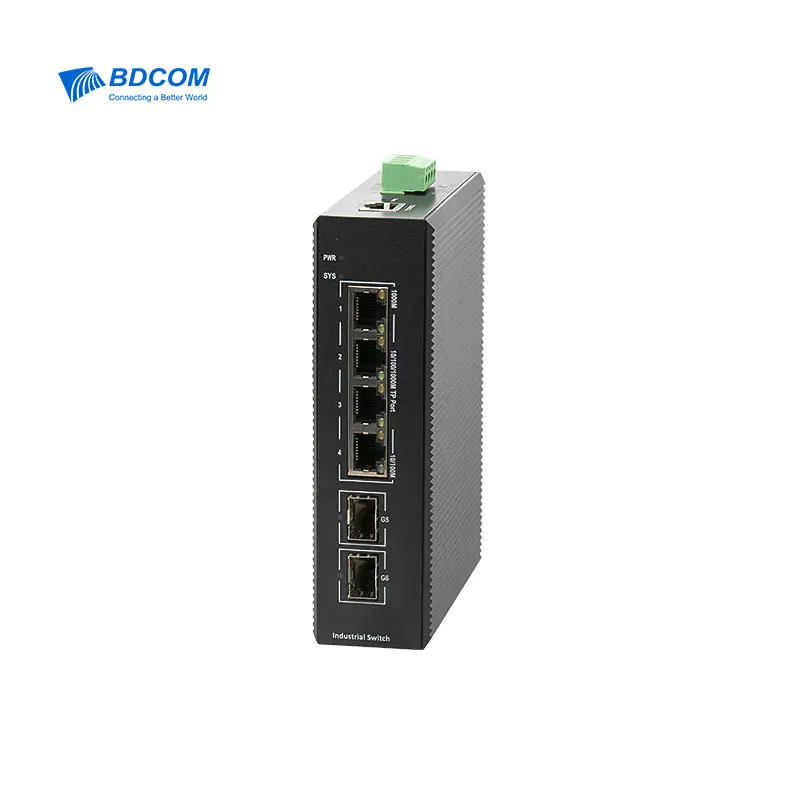 BDCOM IES200-V25-2S4P L2 +(Lite L3) 4-порт Gigabit PoE управляемый коммутатор для промышленного етернета 2-Порт uplink власть