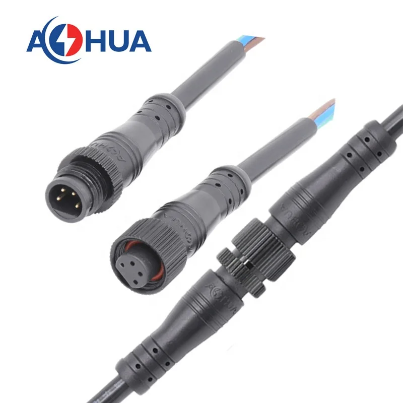 AOHUA 2 3 4 5 6 8 pin core ip65 M12 металлическая гайка водонепроницаемый Электрический кабель разъем