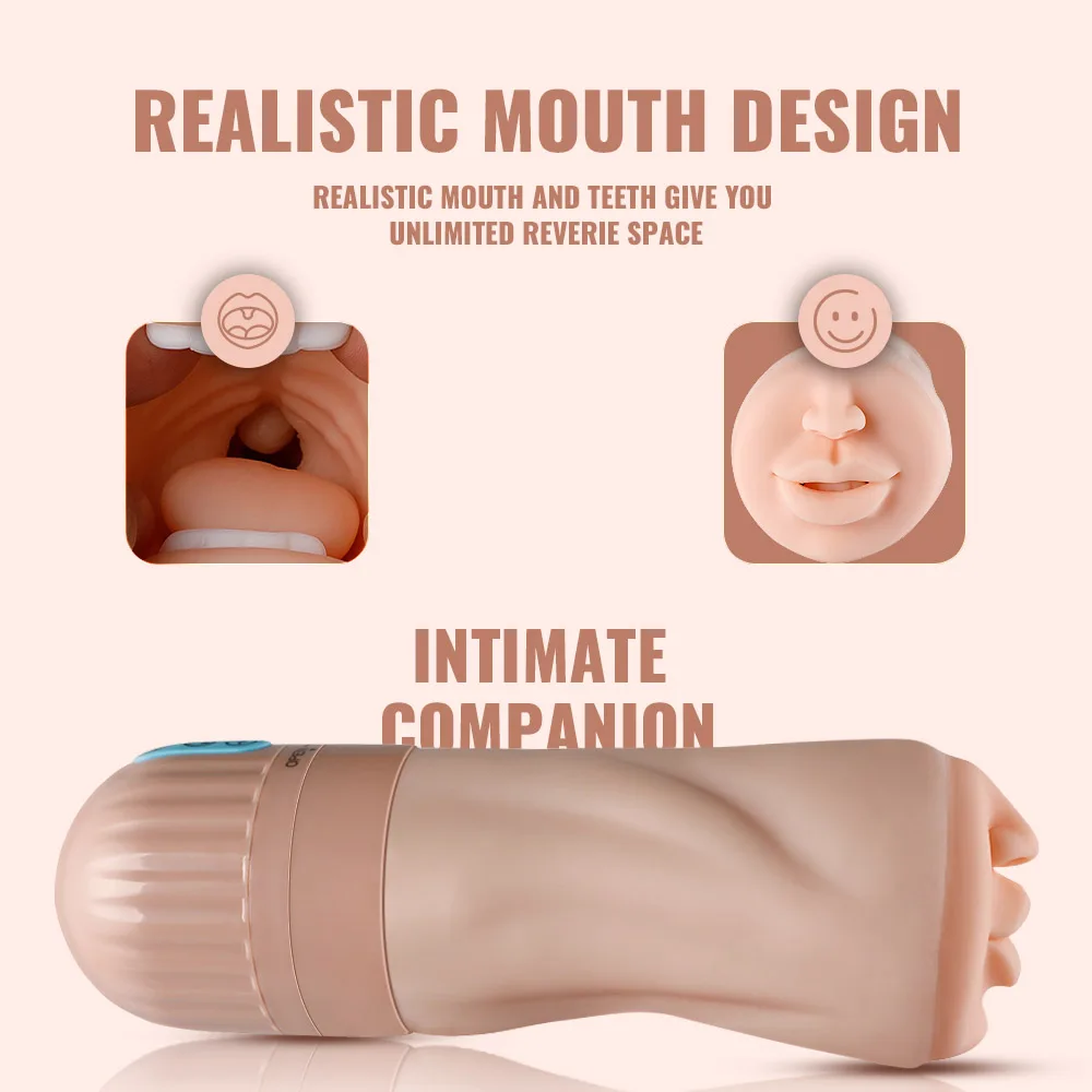 XISE big mouth ass masturbation machine men realistic medical dual layer real soft vaginal sucking vibrating masturbators