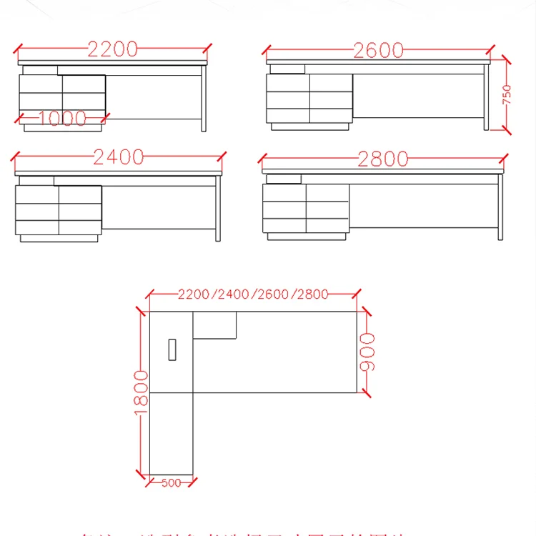 High end office furniture MFC Board executive boss office desk l shaped Factory Design Office Table