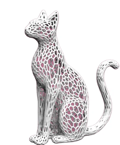 Изготовленная на заказ 3D-печать Voronoi, модель Кота ABS, пластик с лакированной отделкой, CNC, обработанный из алюминиевых нейлоновых материалов POM SLA