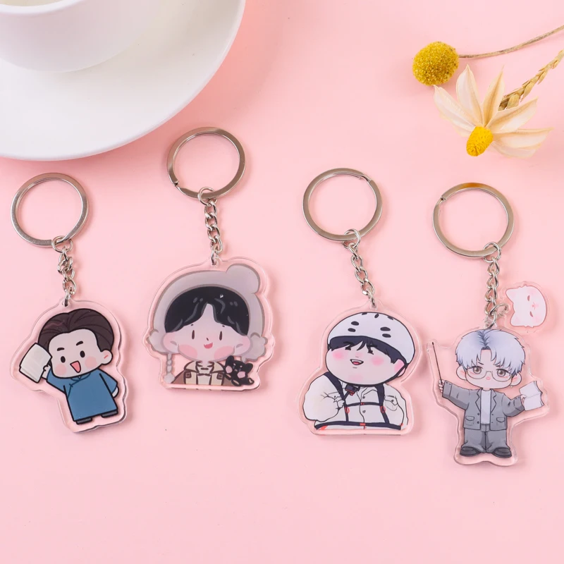 Simons Cat Keyring Custom Acrylic Keyring Keychain Laser Cut Plastic Zinc Alloy Kpop Plastic Customized Promotion Gift Hangchen