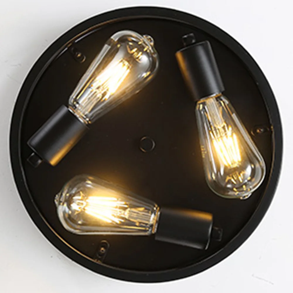 Newly Decorative Black Metal Cage Semi Flush Mount Ceiling Fixture Vintage Industrial Style Rustic Farmhouse For Interior decor