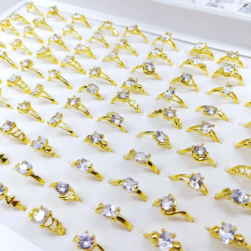 Fashion Zircon Fine Jewelry Women Claw Set Diamond Crystal Rings Rhinestone Finger Rings Engagement Rings