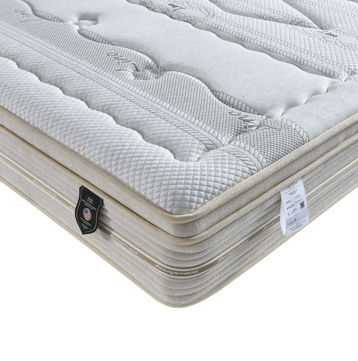 Euro top modern hotel bed pocket coil spring mattress king rolling mattress hotel thick foam individual mattrsses for sleeping