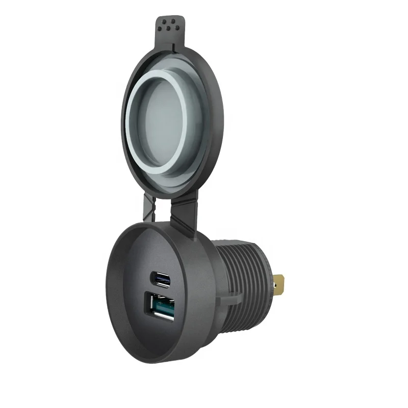 Двойной 2 порта Usb Qc 3 0 и Тип C Pd Dc розетка 12 В электрическая автомобильный перезаряжаемый утапливаемый разъем для сиденья автобуса автомобильное зарядное