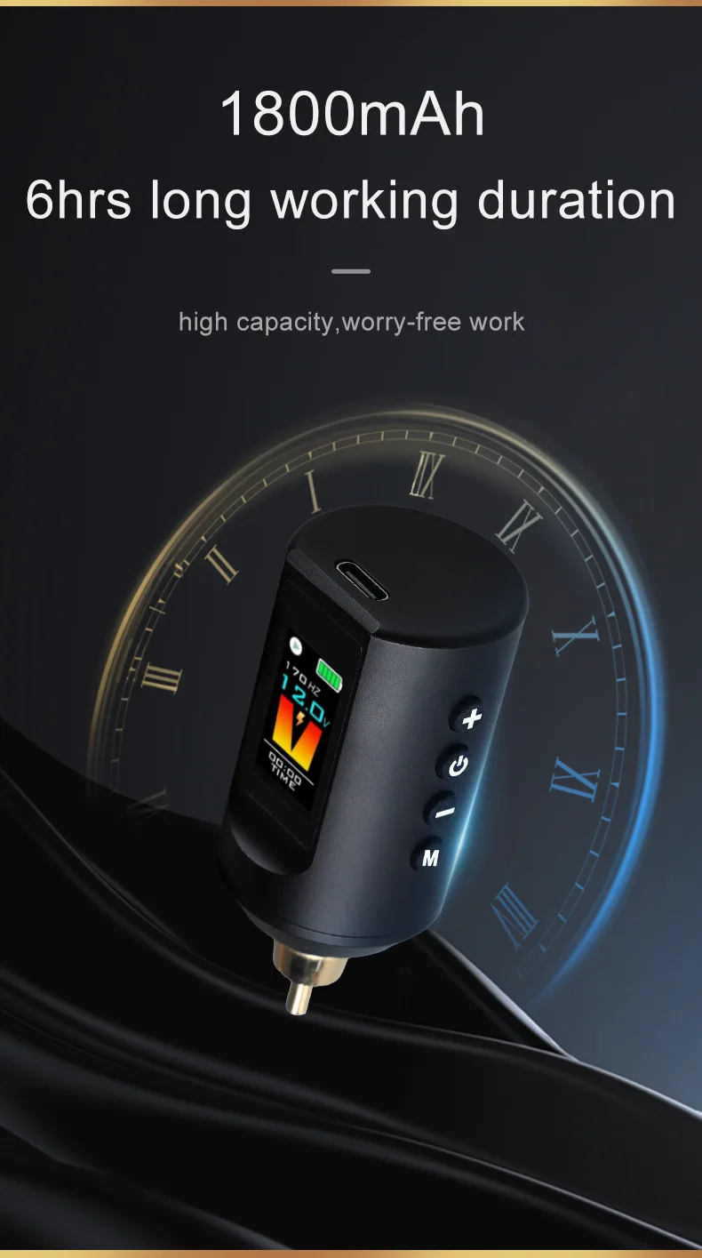 New Design Color Screen Wholesale Price Wireless Tattoo Battery pack Tattoo Power Supply 3 Modes can adjust