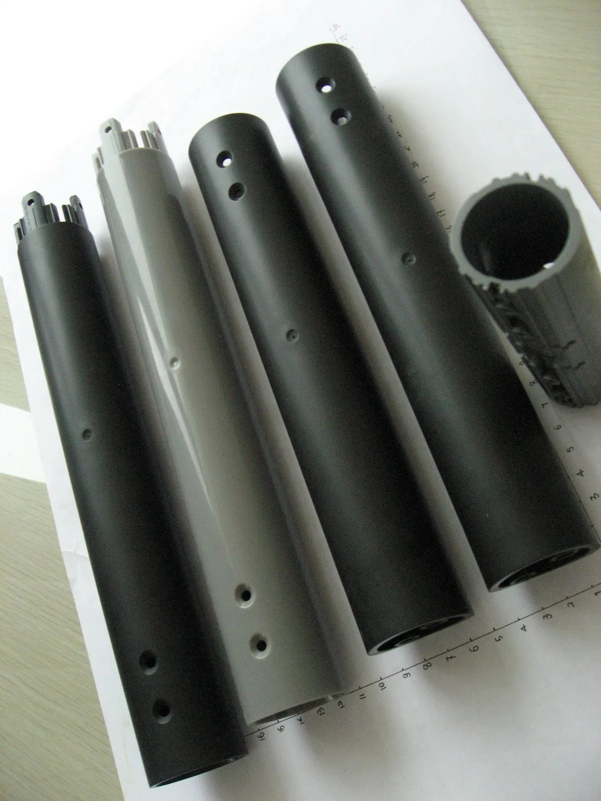 Plastic connector Tube with overmoled metal thread