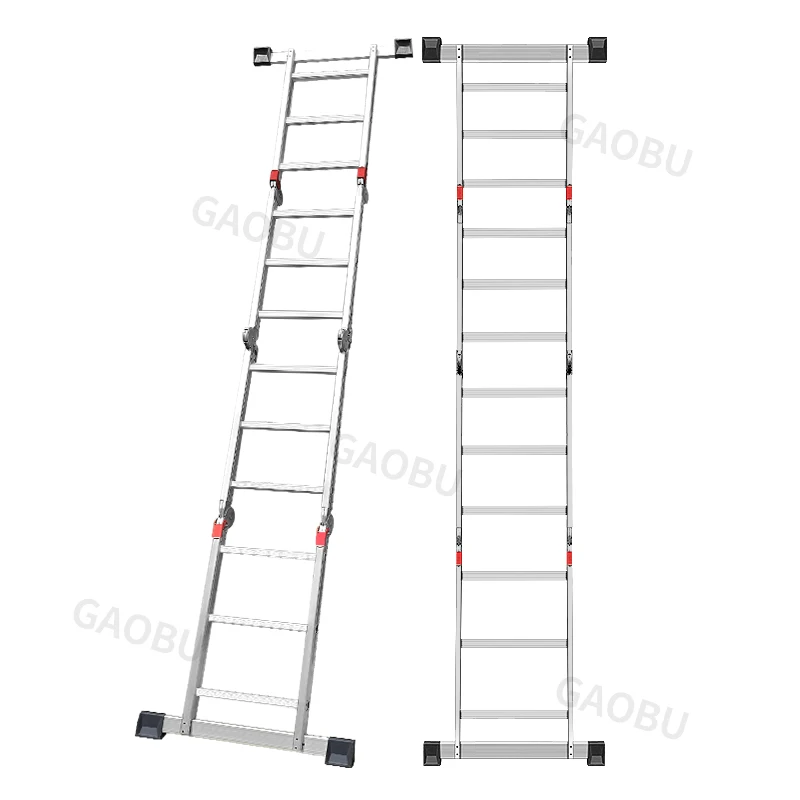 Foshan Factory sale directily  Multi-Function extension Folding retractable Aluminum Joint Ladder and working platform