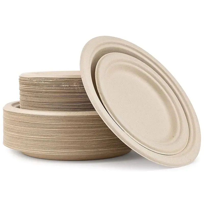 Hot Sale Disposable Sugarcane Bagasse Plate Party Paper Plates for Wedding Festival & Parties