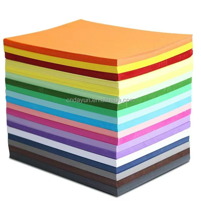 Factory price 100 Sheets A4 Size Assorted Colors Construction Paper Coloring Paper for Crafts