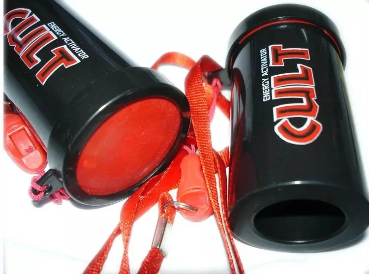 Novelty Items Promotion Plastic Blow Round Mini Air horns Whistle Rescue Sport Fans Cheering Air Horn With Whistle