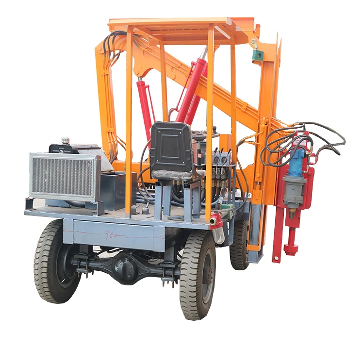 
Highway guardrail pile driver equipment ground screw piling machine 