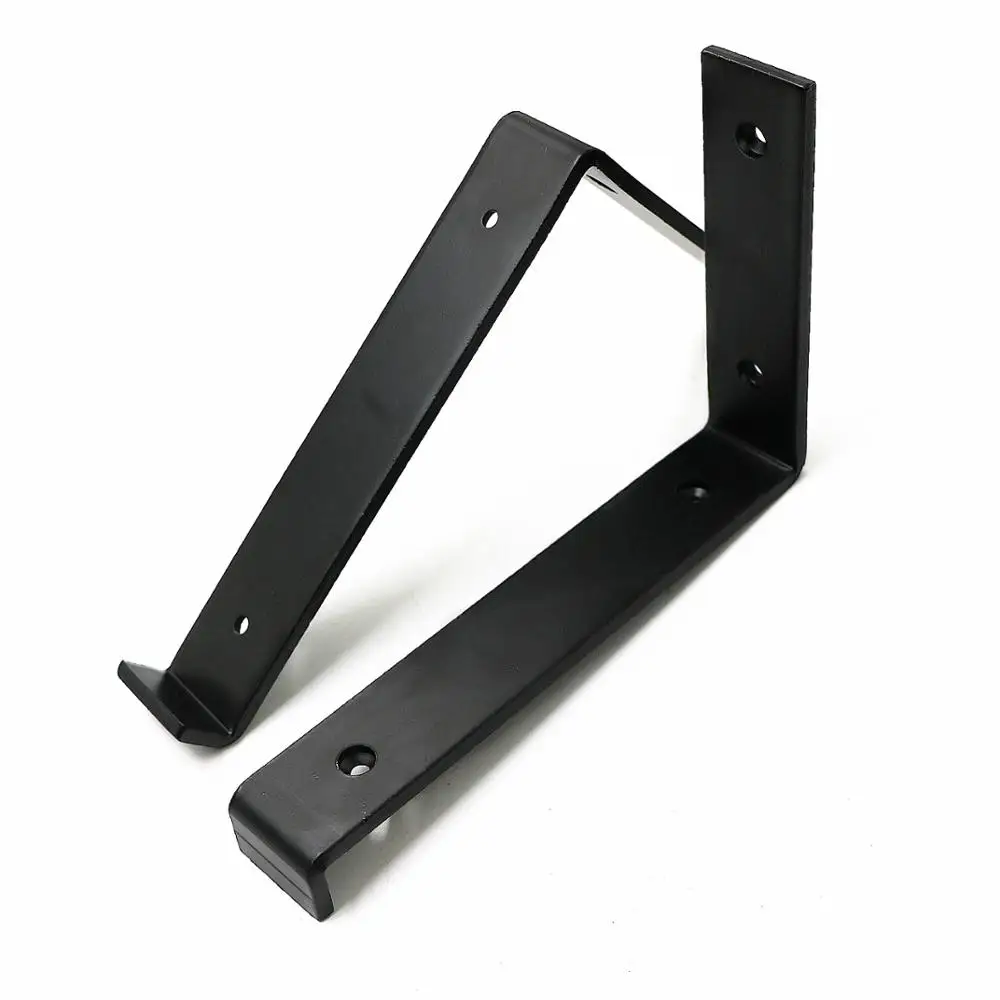 Powder Coating Floating Shelf Bracket Stamping Welding Pipe Brackets Custom Invisible Heavy Duty Black Triangle Bracket