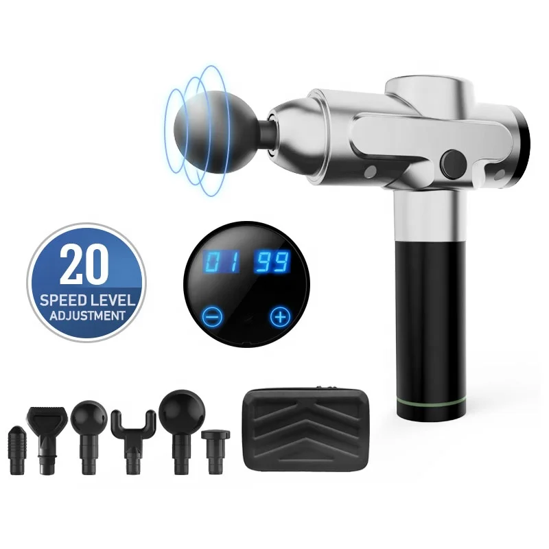 
High Carbon Fiber Steel 8H Long Life Battery Massage Gun with 20 Speeds 