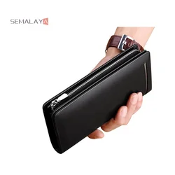 Business men women cash money holder long purse Zip Around Medium Long Coin Purse big capacity purse wallet