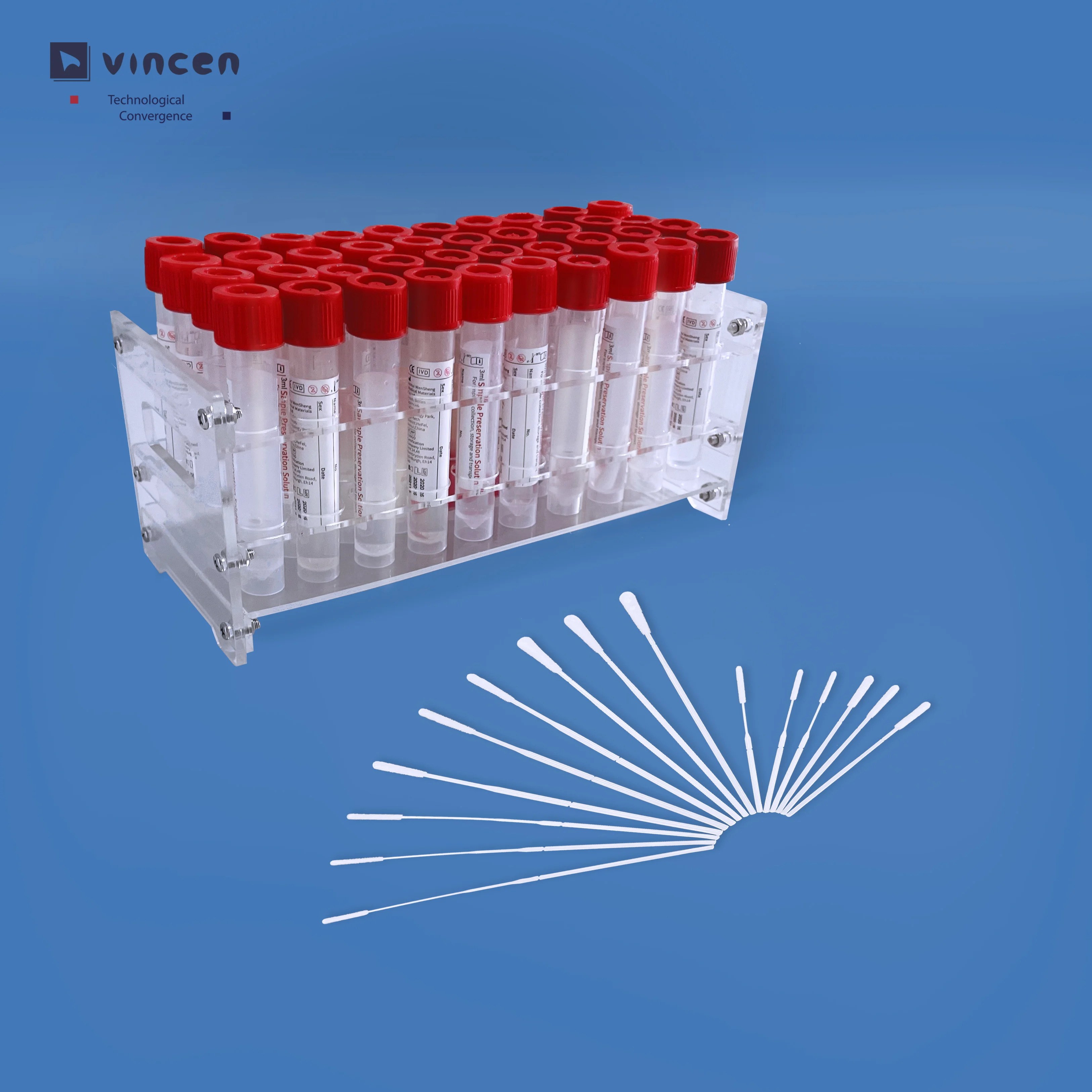 
Vtm tube media Disposable high quality collection flocked nasal testing swab transport medium viral 