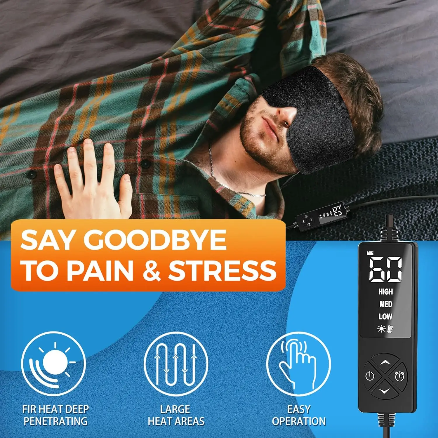 Heated Eye Mask with Ultra Soft Face for Dry Eyes and Sinus Pressure Relief Heating Pad for Tension Headache Pain Relief