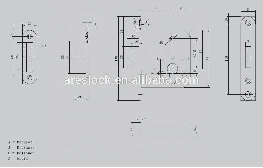 
Deadbolt Door Lock Deadbolt 2-turns Stainless Steel Lock With Kay Action 