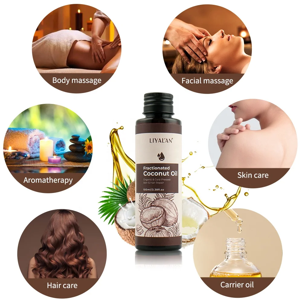 Private Label Bulk Skin Care Organic Carrier Fractionated Coconut Oil For Hair Body