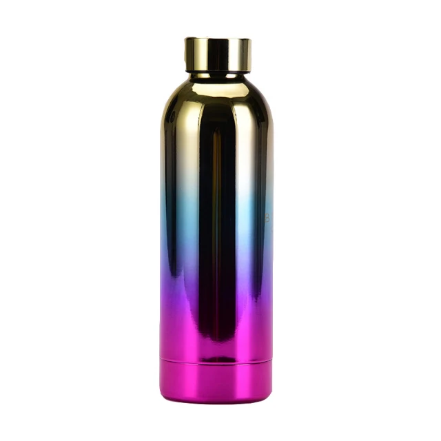 New Glitter Electroplated Color Changing Stainless Steel Cola Bottle Thermo Vaccum Flask Vaso Acero Inoxidable Termo Para Agua