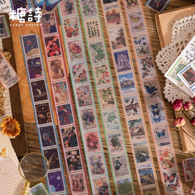 6 design 30mm*3m Washi Masking Tapes Stamp Sto  Decorative Adhesive tapes Junk Journal  Scrapbooking DIY Paper Japanese Stickers