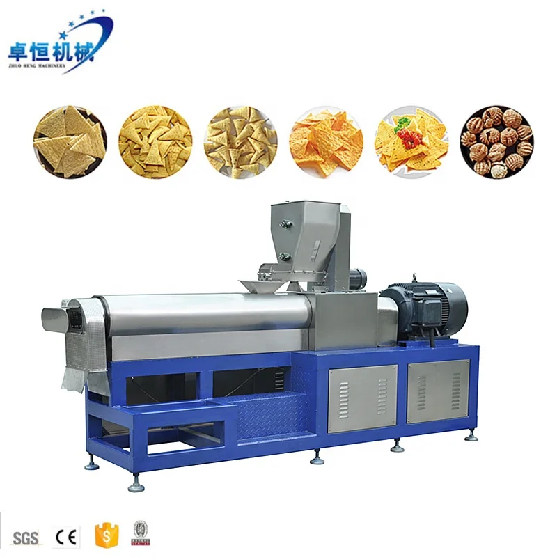 core filled puffed snacks food fried crispy  chips processing machine for food truck